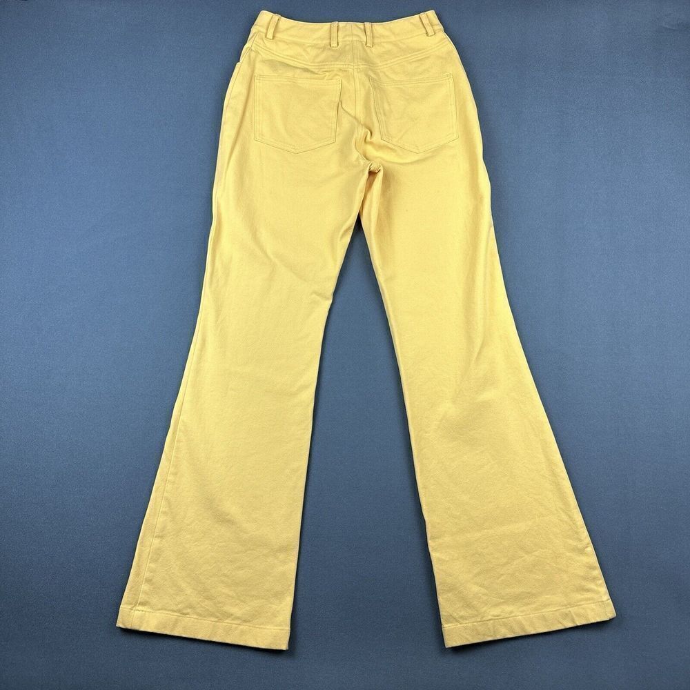St John Sport Jeans Pants Womens 2 Yellow High Rise Flared Leg Stretch Boho* - Picture 5 of 16